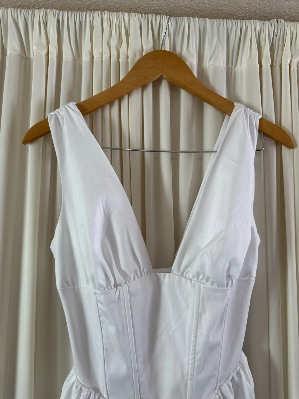 Naked Wardrobe Bustier Lace-Up Back Fit & Flare White Mini dress Sz S Graduation